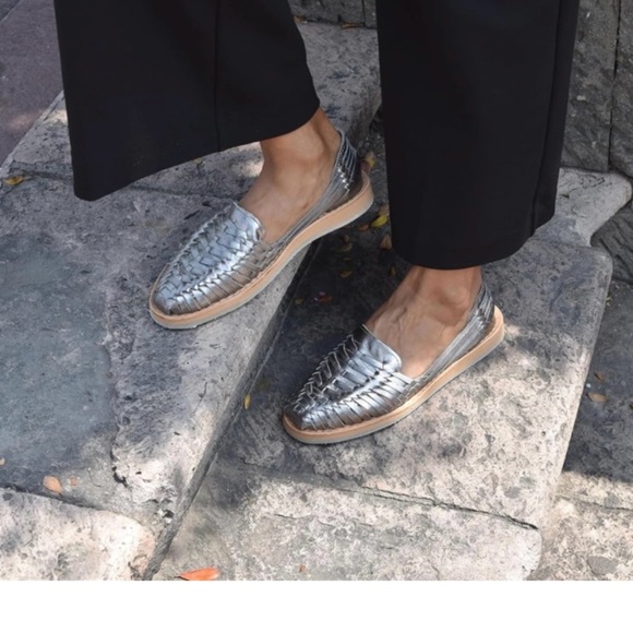 Macarena Collection Handmade Oxford Huarache Sandals –Mexican Leather Style Flat - Picture 5 of 7